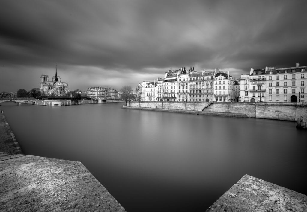 Paris, Black and White, Long Exposure, Notre Dame